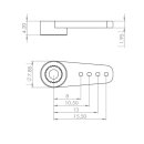 Servo Metal Horn L:22 for DS6125/M/H, HBL6625/M, DS75K/N, HV75K/N, HV6130/H - 10pcs