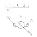 Servohorn zweiseitig L:18 T:1.8 - DS6125/M/H/E,61XX, HBL6625/M, HV6125E/6100, DS75K/N, HV75K/N, HV6130/H